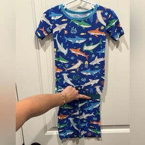 Little Sleepies Colorful Shark Print Pajama Set bamboo 3T